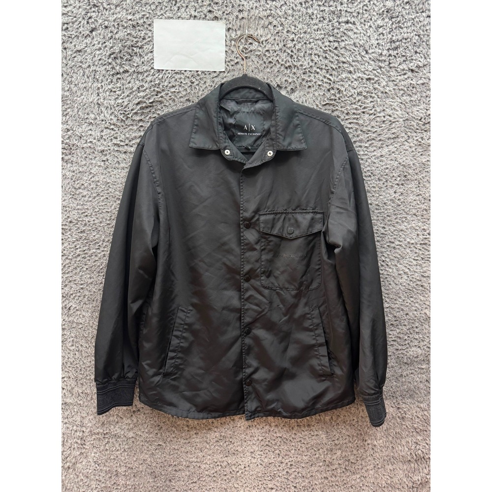 Authentic Armani Exchange Full-Snap Overshirt Jacket Black Mens Size XS